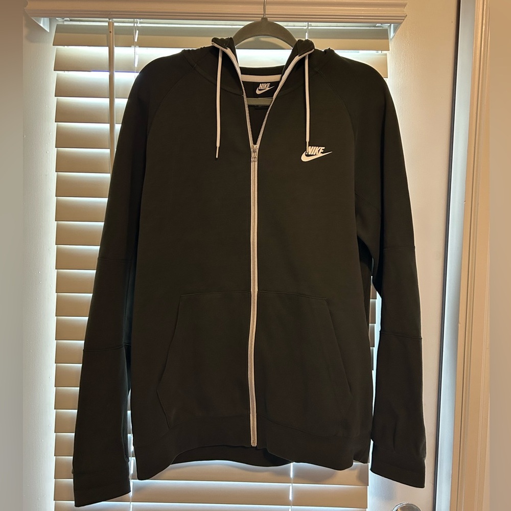 Nike Dark Green Zip-Up Hoodie